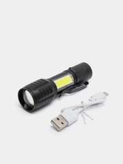 Компактный аккумуляторный светодиодный фонарь в футляре с USB зарядкой, 3 режима