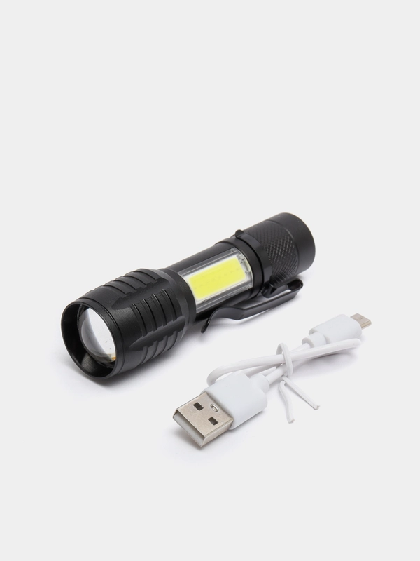 Компактный аккумуляторный светодиодный фонарь в футляре с USB зарядкой, 3 режима
