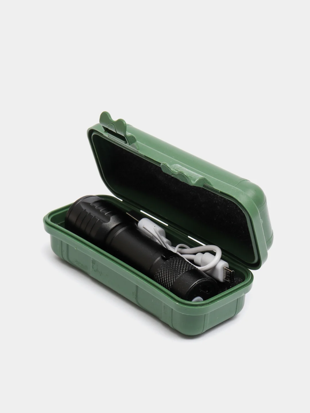 Компактный аккумуляторный светодиодный фонарь в футляре с USB зарядкой, 3 режима