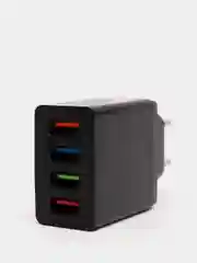 Черный cетевое зарядное устройство на 4 USB / блок питания зарядник