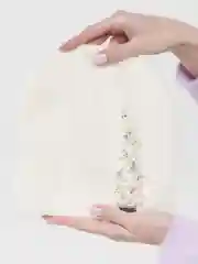 Белый шапка  женская со стразами ЛОСК