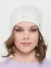 Молочный вязаная шапка Брусника