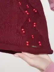 Багровый вязаная шапка ВИШНЯ