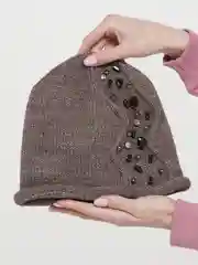 Коричневый вязаная шапка ВИШНЯ