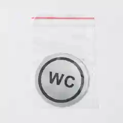 Табличка информационная "WC", d=6 см, нержавеющая сталь клейкая основа