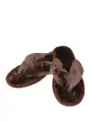 Коричневый меховые тапочки мужские