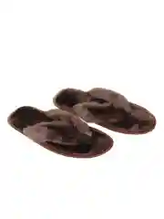 Коричневый меховые тапочки мужские
