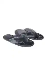 Серый меховые тапочки мужские