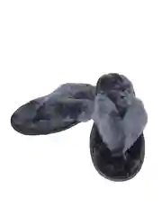 Серый меховые тапочки мужские