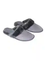 Серый меховые тапочки, мужские