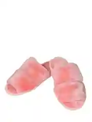 Розовый меховые тапочки, домашние
