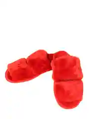 Красный меховые тапочки, домашние