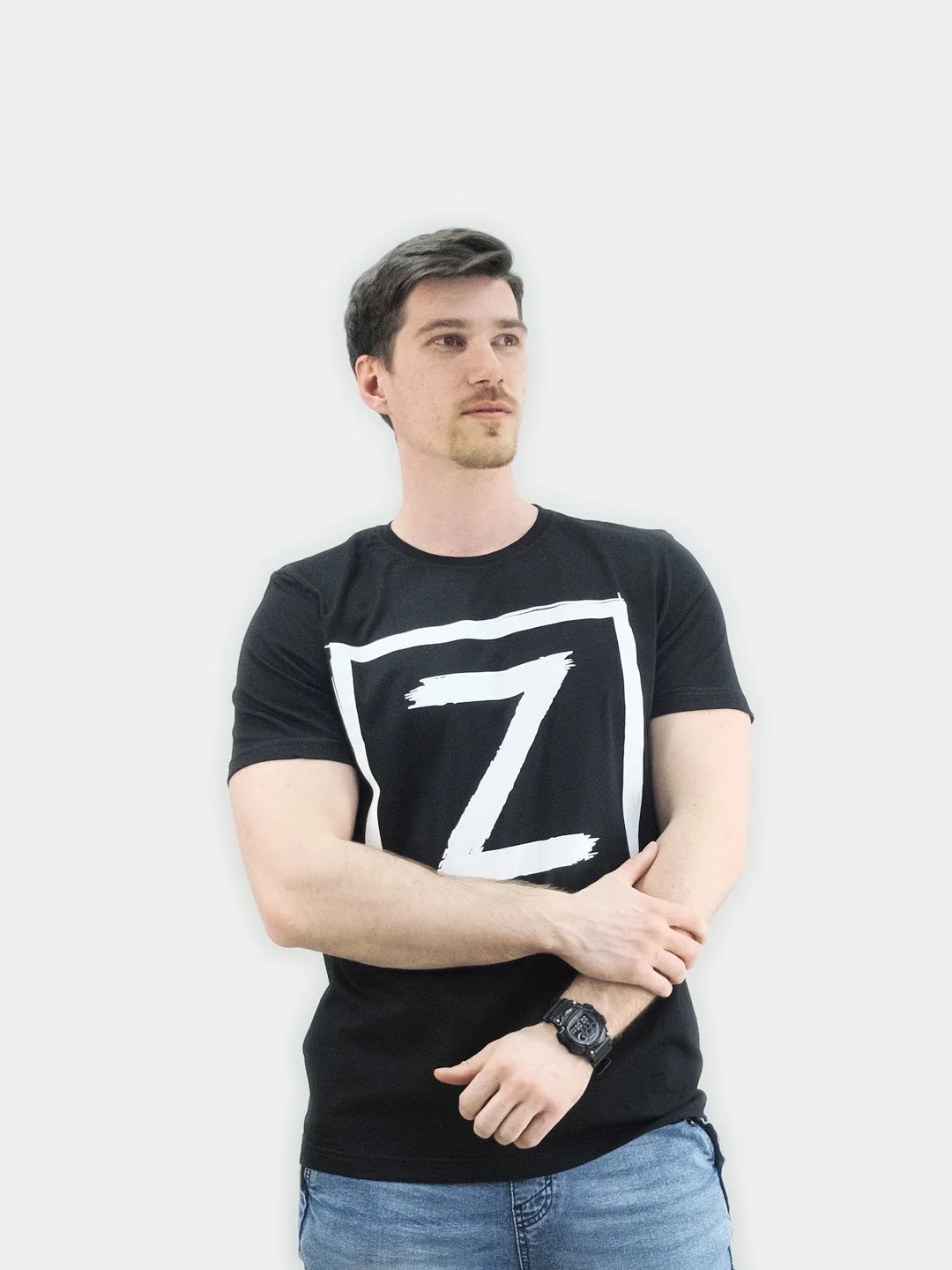 Черный мужская футболка "Z", "V", черная