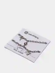 Серый металлик парные браслеты с сердечком, 2 штуки