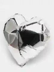 Серебряный воздушный шар фольгированный "Сердце", 44 см