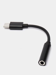 Переходник с Type-C на Jack 3.5 LuazON, чёрный