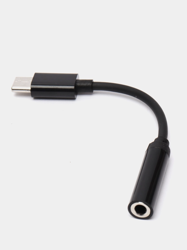 Переходник с Type-C на Jack 3.5 LuazON, чёрный