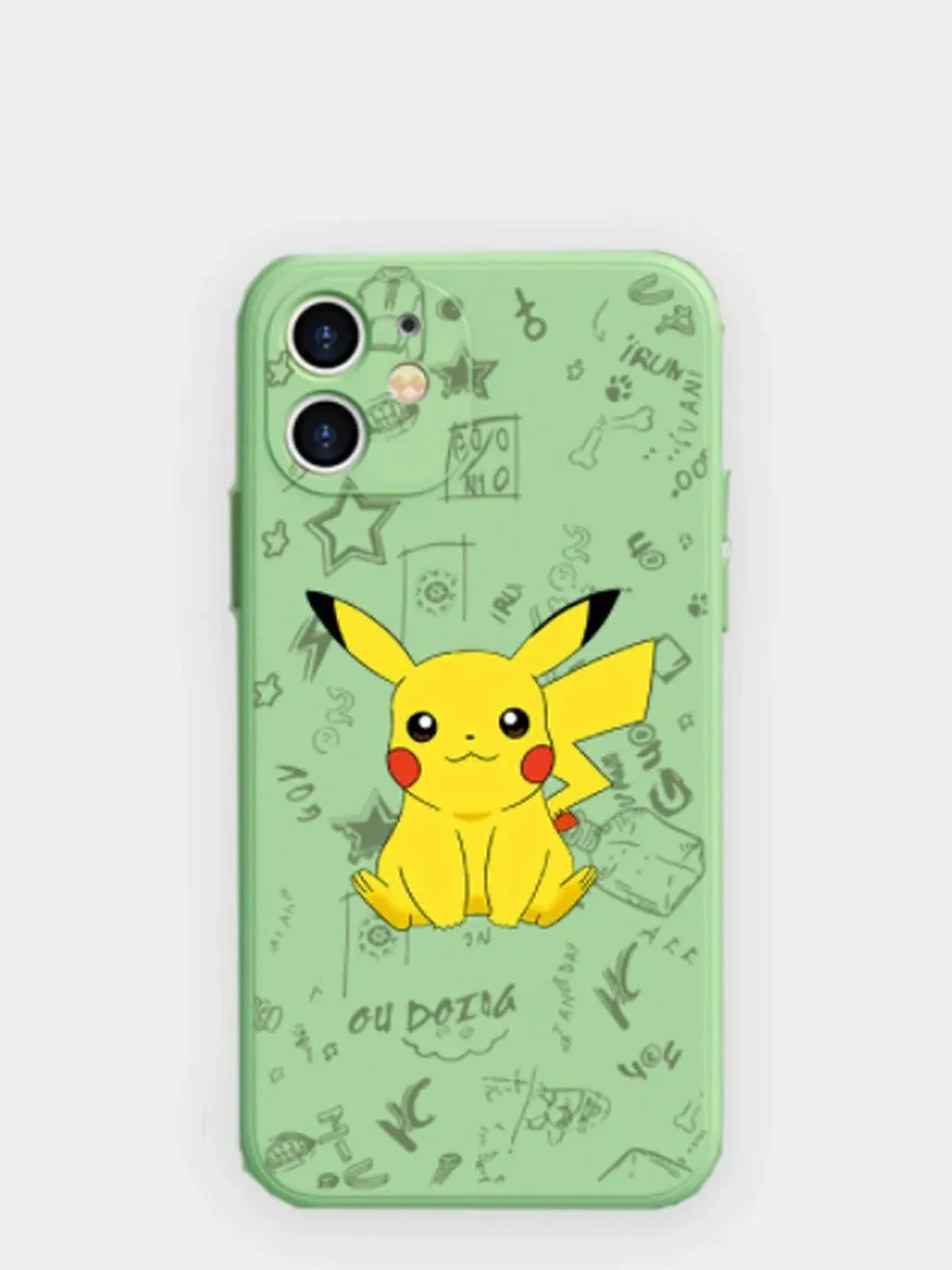 Мятный чехол силиконовый Pokemon "Пикачу" для iPhone 7/8 Plus/XS/XR/SE Max/11/12 Pro Max/13