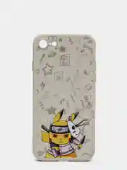 Серебряный чехол силиконовый Pokemon "Пикачу" для iPhone 7/8 Plus/XS/XR/SE Max/11/12 Pro Max/13