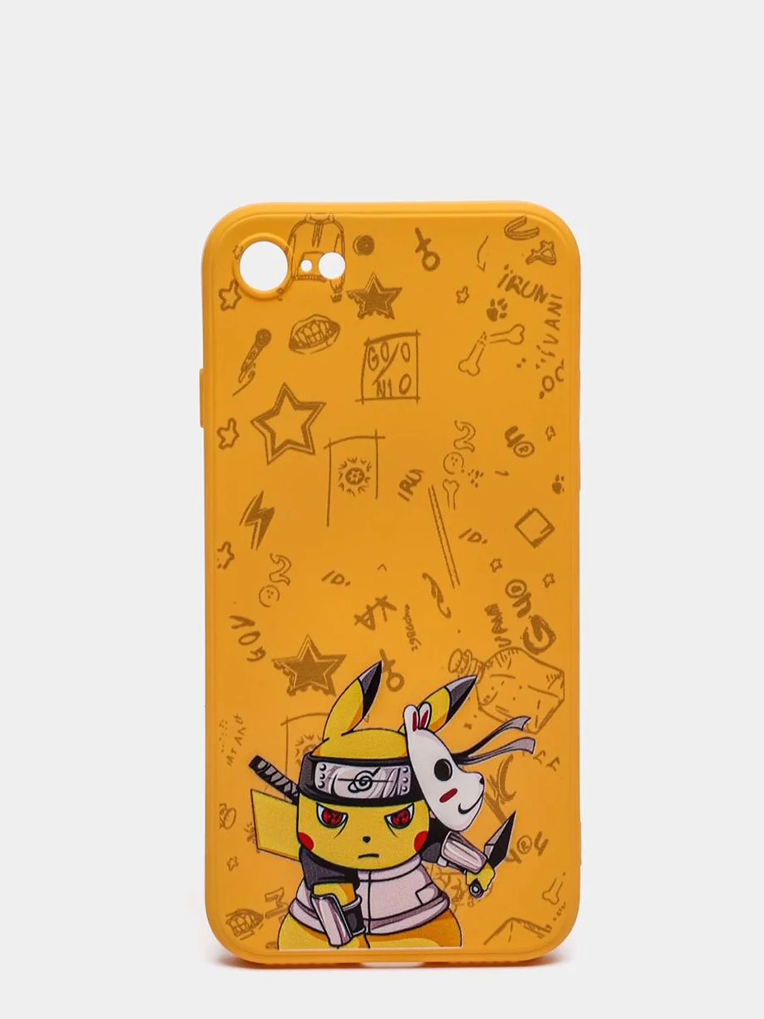 Золотой чехол силиконовый Pokemon "Пикачу" для iPhone 7/8 Plus/XS/XR/SE Max/11/12 Pro Max/13