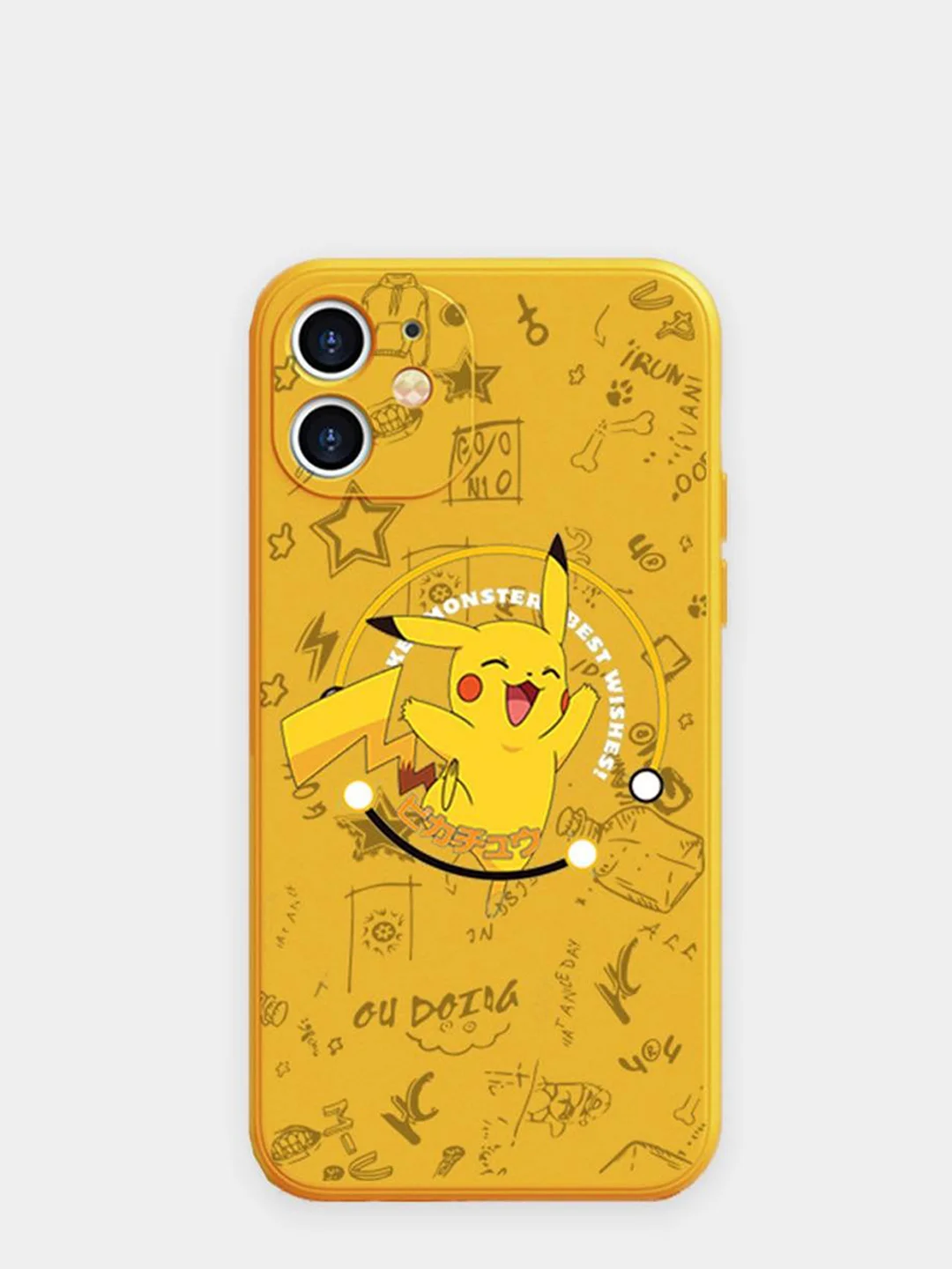 Желтый чехол силиконовый Pokemon "Пикачу" для iPhone 7/8 Plus/XS/XR/SE Max/11/12 Pro Max/13