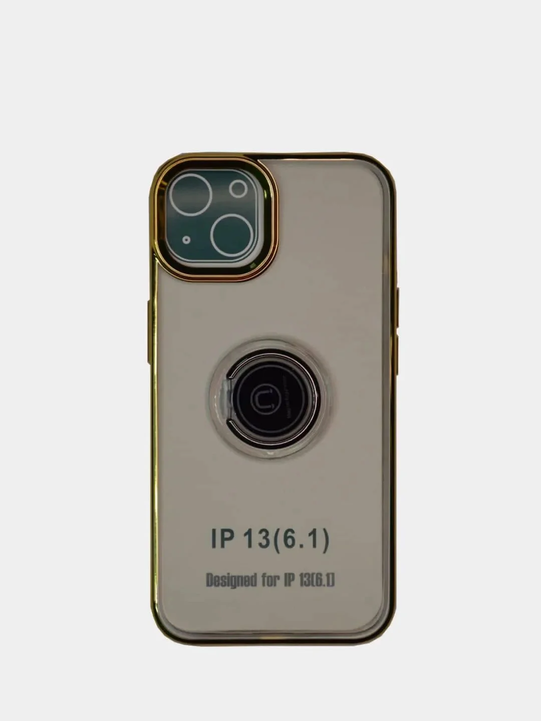 Золотой чехол прозрачный силиконовый с кольцом iPhone 13/13 Pro/13 mini/13 Pro Max, защитный