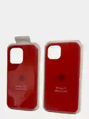 Красный чехол для iPhone 13, Pro, Max, Silicone закрытый низ с логотипом
