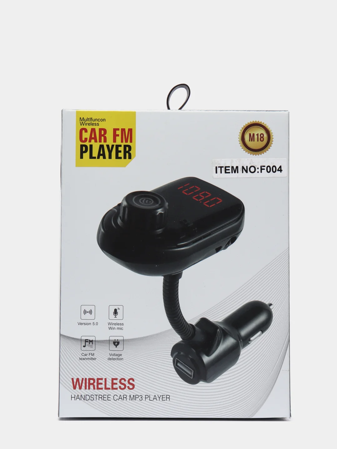 Автомобильный FM трансмиттер Car M18 Bluetooth с функцией зарядки и микрофоном
