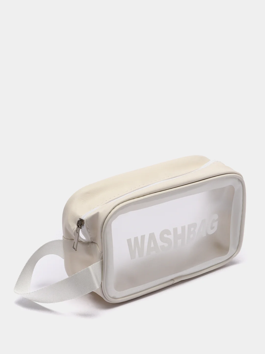 Белый косметичка дорожная Washbag, водонепроницаемая, белая, розовая, размеры S, L