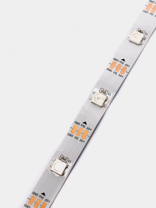 Светодиодная лента WS2812B (адресная)30св/м 5V незащищенная RGB белая основа цена за 1метр