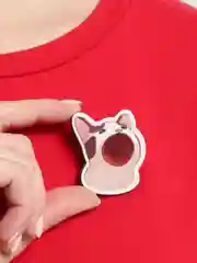 Вишнёвый деревянные значки "Котики и мемы"