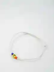 Бежевый браслет белая нить с буквой / Инициал цветные , Handmade