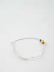 Бежевый браслет белая нить с буквой / Инициал цветные , Handmade