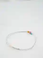 Бежевый меланж браслет белая нить с буквой / Инициал цветные , Handmade