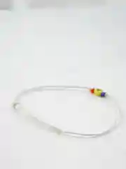 Индиго браслет белая нить с буквой / Инициал цветные , Handmade