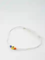 Индиго браслет белая нить с буквой / Инициал цветные , Handmade