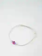 Голубой браслет белая нить с буквой / Инициал цветные , Handmade