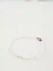 Бронзовый браслет белая нить с буквой / Инициал цветные , Handmade
