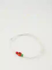 Багровый браслет белая нить с буквой / Инициал цветные , Handmade