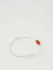 Багровый браслет белая нить с буквой / Инициал цветные , Handmade