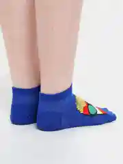 Синий носки женские короткие с принтом