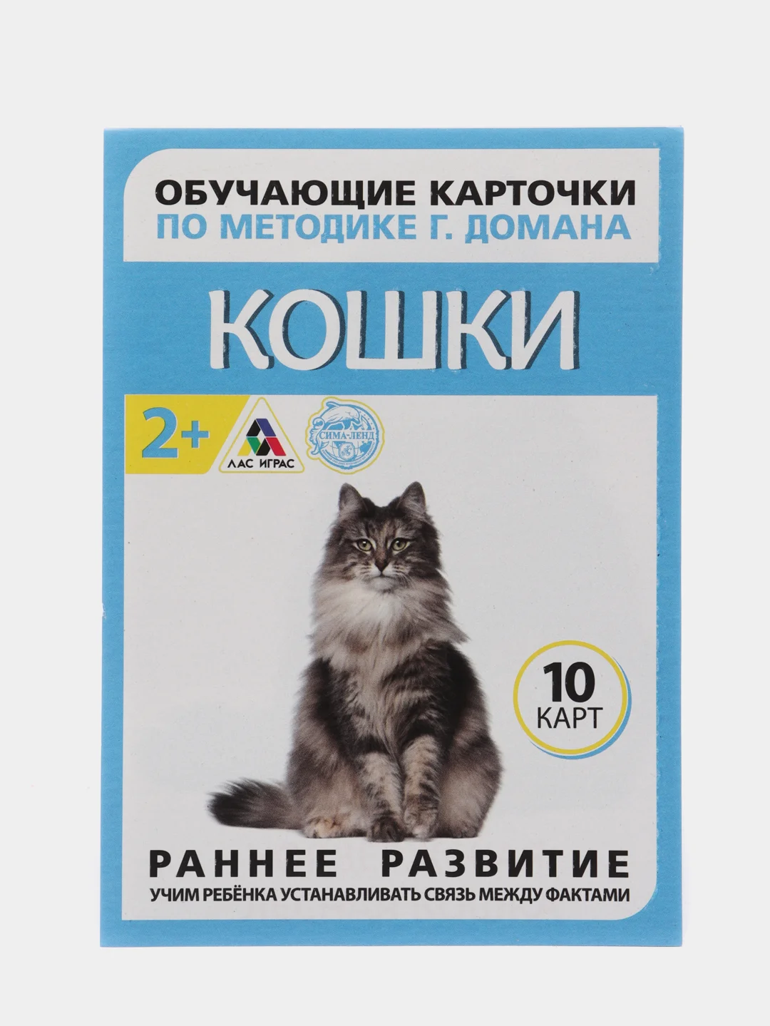 Серый металлик развивающие карточки по методике Г. Домана для детей, 10 карт, А6, 2+