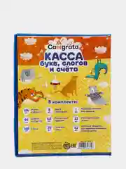 Касса букв, слогов и счета, c цветным рисунком, оборотная, формат А5