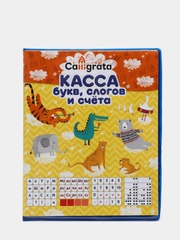 Касса букв, слогов и счета, c цветным рисунком, оборотная, формат А5