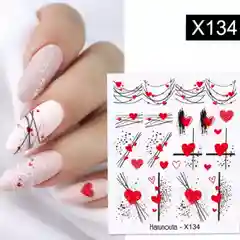 Алый наклейки на ногти 3D