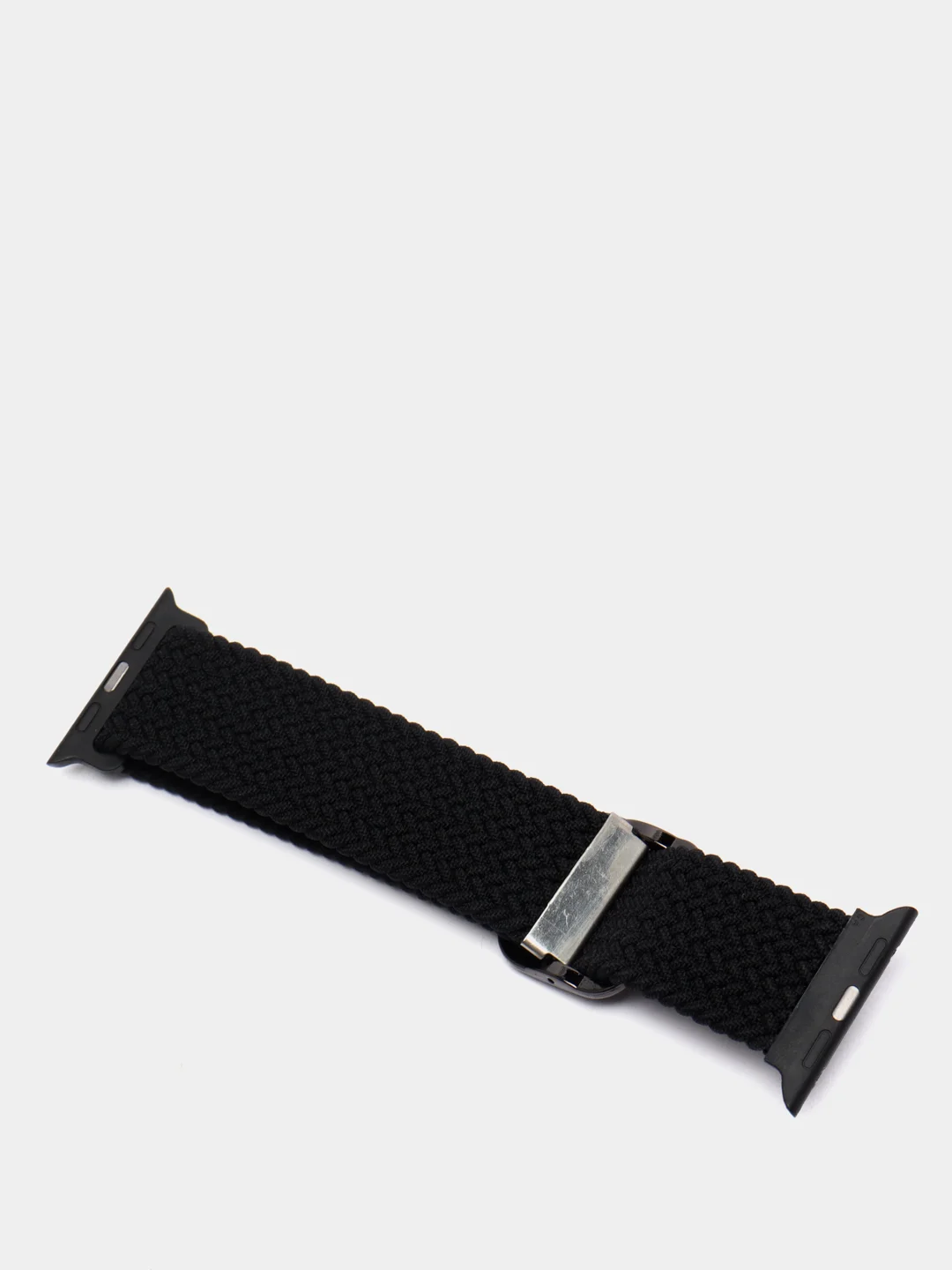Черный нейлоновый ремешок для Apple Watch плетёный с пряжкой