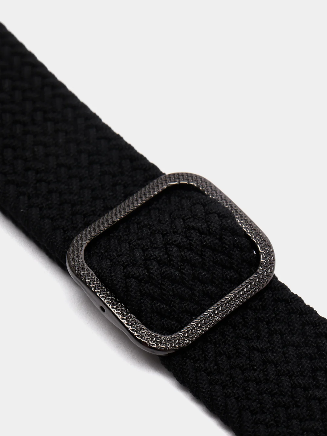 Черный нейлоновый ремешок для Apple Watch плетёный с пряжкой