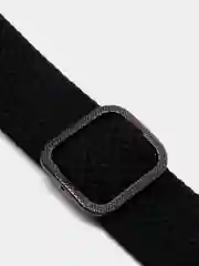 Черный нейлоновый ремешок для Apple Watch плетёный с пряжкой