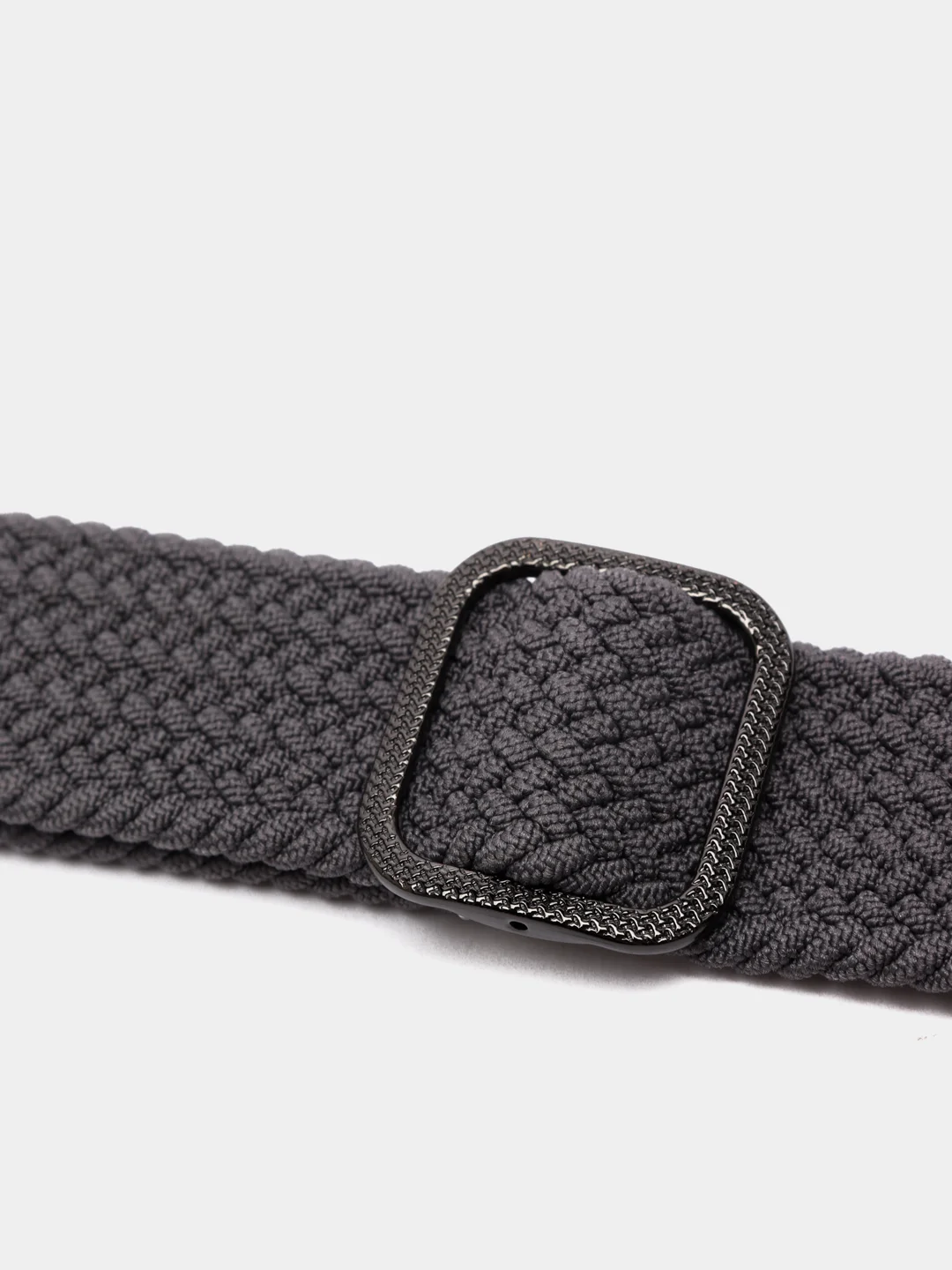 Тёмно-серый нейлоновый ремешок для Apple Watch плетёный с пряжкой