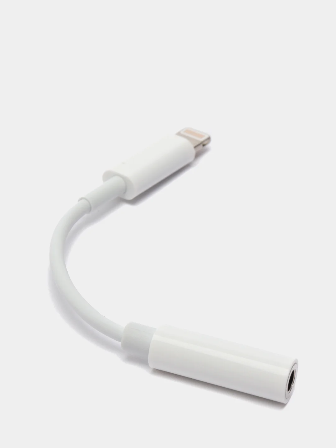 Белый переходник для поключения наушников к iPhone Lightning - jack 3,5